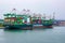 Colon, Panama - December 8, 2019: Evergreen container ship with full of cargo docked in port