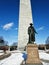 Colonel William Prescott statue and Bunker Hill monument