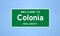 Colonia, New Jersey city limit sign. Town sign from the USA.