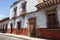 Colonial adobe houses in Patzcuaro Mexico
