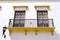 Colonial Architecture in Campeche, Mexico - Home with Small Balcony