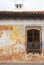 Colonial architecture, Hispanic heritage in the city of La Antigua Guatemala, detail of facades.