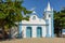 Colonial church of mainly square in the Praia do Forte beach, Brazil