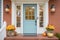 colonial home front door with sidelights and transom