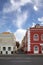 Colonial house on the corner of a street in Mindelo on the island of Sao Vicente in Cape Verde