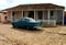 Colonial house in Trinidad with old american car