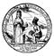 The Colonial Seal of Virginia, vintage illustration