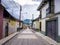 Colonial street with colorful houses in San Cristobal de las Casas, Chiapas, Mexico