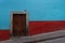 Colonial style Mexican Old Wooden Door in Guanajuato Mexico.