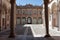 Colonnade access to the hall of Palazzo Anguizzola di Grazzano sec. 17th, Piacenza, Italy