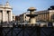 Colonnade around the Piazza St Pietro by St Peter`s Basilica in the Vatican City in Rome Italy