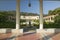 Colonnade and long pool of the Getty Villa, Malibu Villa of the J. Paul Getty Museum in Los Angeles, California