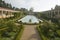 Colonnade and long pool of the Getty Villa, Malibu Villa of the J. Paul Getty Museum in Los Angeles, California