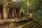 Colonnade and steps of ruined jungle temple