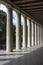 The colonnade of Stoa of Attalos historic monument in Athens, Greece