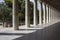 The colonnade of Stoa of Attalos historic monument in Athens, Greece