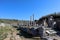 Colonnade on the street of ancient city Perge near Antalya, Turkey