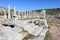 Colonnade on the street of ancient city Perge near Antalya, Turkey