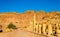 The Colonnaded street and the Royal Tombs at Petra