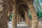 Colonnaded in Vaulted Passage in Park GÃ¼ell, Barcelona, Catalonia, Spain