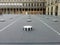 Colonnes de Buren in the Palais Royal in Paris, France