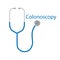 Colonoscopy word and stethoscope icon