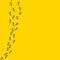Colony of marching ants banner on yellow background