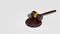 Color 3D render minimalistic judge\\\'s hammer top view. The wooden hamer or the Gavel Handcrafted to judge auction or law