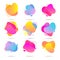 Color abstract liquid halftone pattern, fluid color gradient background. Vector watercolor neon colors splash