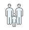 Color adoption homosexual family icon