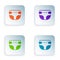 Color Adult diaper icon isolated on white background. Set colorful icons in square buttons. Vector