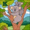 Color alphabet for children: letter K (koala)