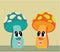 Color animated mushrooms vector