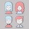 Color avatar icon diversity people