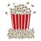 color background with popcorn container