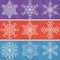 Color background with snowflakes line stile, vector