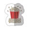 color background sticker of popcorn container