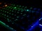 Color backlit gaming keyboard glows in the dark