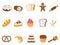 Color bakery icons set