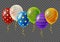 Color balloons  border with transparent effects for Your Birthday party design