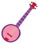 Color banjo icon. Vintage string music instrument