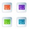 Color Beat dead in monitor icon isolated on white background. ECG showing death. Set colorful icons in square buttons