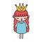 Color beauty girl child with metal crown