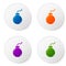 Color Bomb ready to explode icon isolated on white background. Set icons in circle buttons. Vector