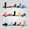 Color boots on shelf eps10