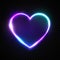 Color bright heart. Electric neon sign Retro frame