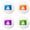 Color Browser with exclamation mark icon isolated on white background. Alert message smartphone notification. Set icons