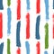 Color brushstrokes of watercolor brush. Seamless pattern with vertical stripes.