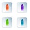 Color Bullet icon isolated on white background. Set colorful icons in square buttons. Vector