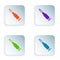 Color Bullet icon isolated on white background. Set colorful icons in square buttons. Vector